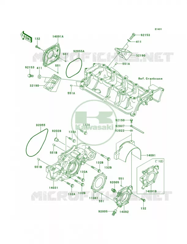 Engine Covers Kawasaki JET SKI 1500 2012 ULTRA LX  JT1500KCF