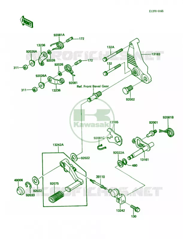 Gear Change Mechanism Kawasaki MOTOS 1000 1988 Concours  ZG1000-A3