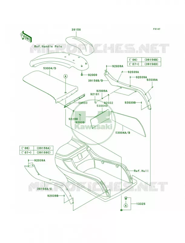 Pads Kawasaki JET SKI 800 2010 800 SX-R  JS800AAF