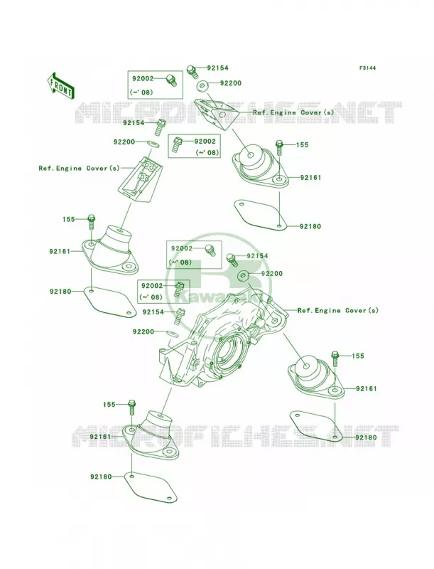 Engine Mount Kawasaki JET SKI 1500 2010 STX-15F  JT1500AAF
