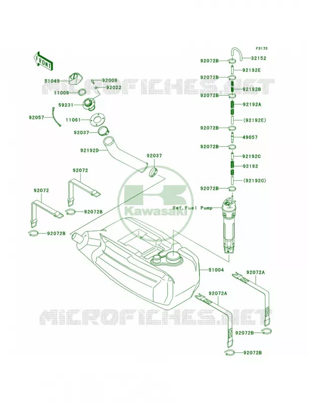 Fuel Tank Kawasaki JET SKI 1500 2010 STX  JT1500DAF