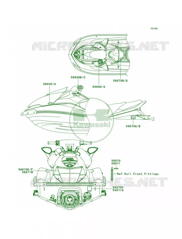 Labels Kawasaki JET SKI 1500 2010 ULTRA LX  JT1500GAF
