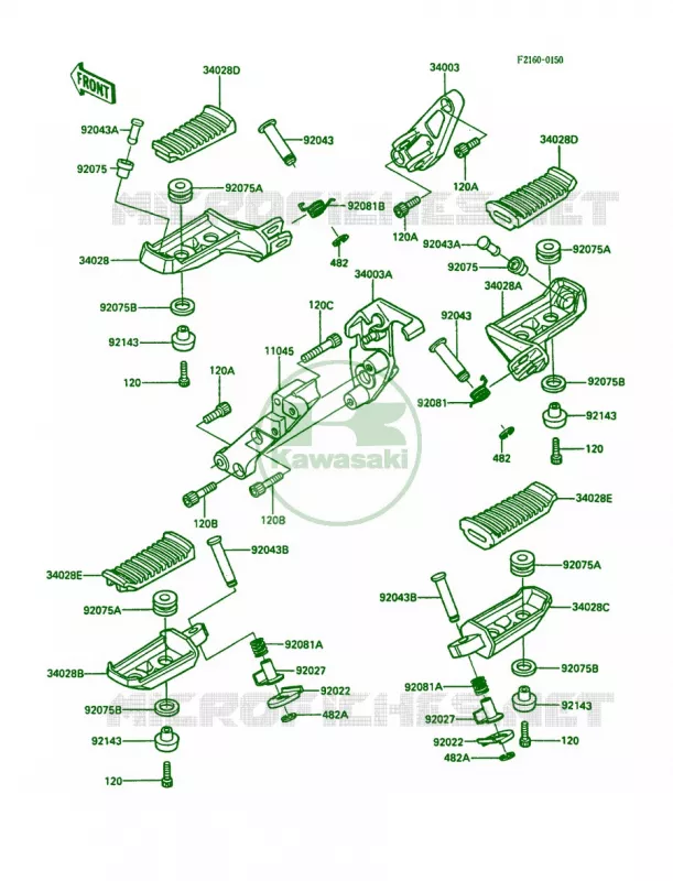 Footrests Kawasaki MOTOS 1000 1987 Concours  ZG1000-A2