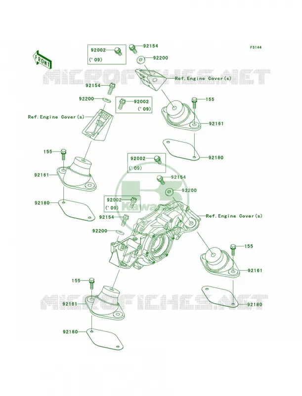 Engine Mount Kawasaki JET SKI 1500 2009 ULTRA 260LX  JT1500F9F
