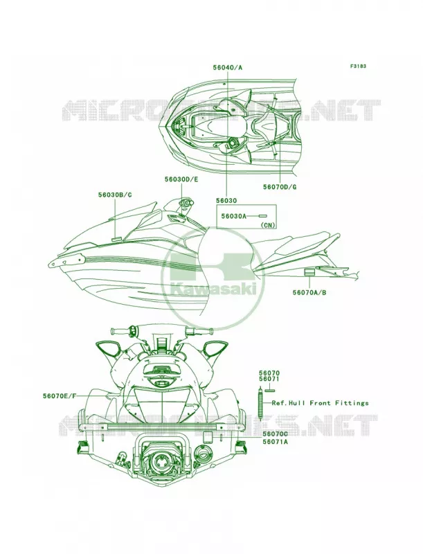 Labels Kawasaki JET SKI 1500 2009 ULTRA 260LX  JT1500F9F