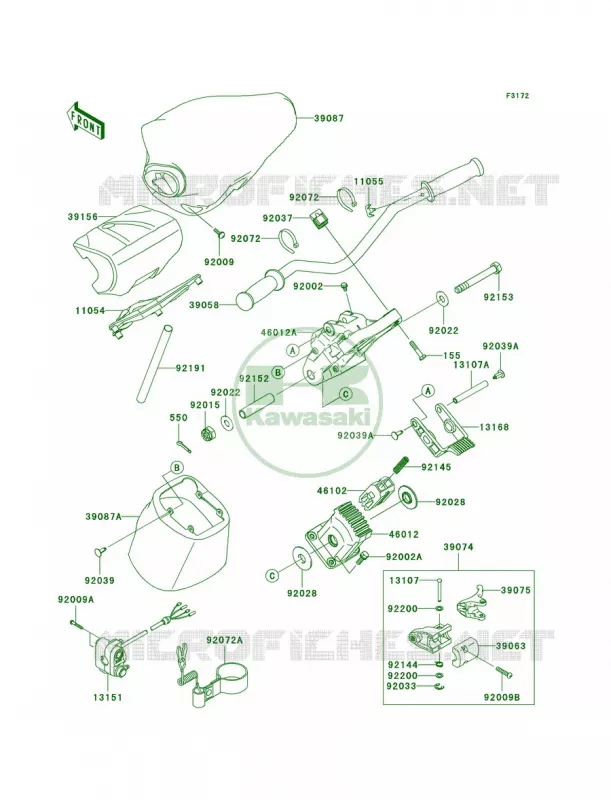 Handlebar Kawasaki JET SKI 1500 2008 ULTRA LX  JT1500C8F