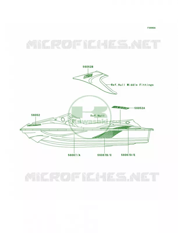 DecalsRedD7F Kawasaki JET SKI 1200 2007 STX-12F  JT1200D7F