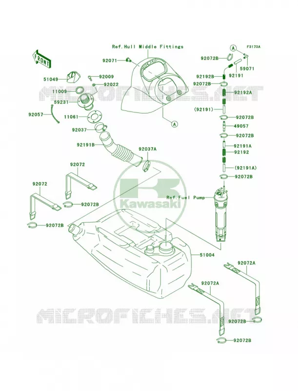 Fuel TankD7F Kawasaki JET SKI 1200 2007 STX-12F  JT1200D7F
