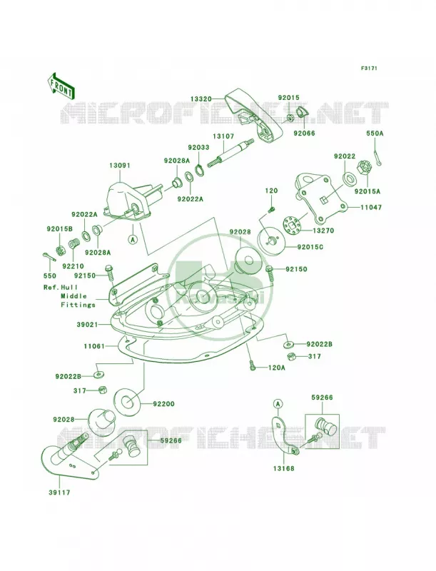 Handle Pole Kawasaki JET SKI 1500 2007 STX-15F  JT1500A7F
