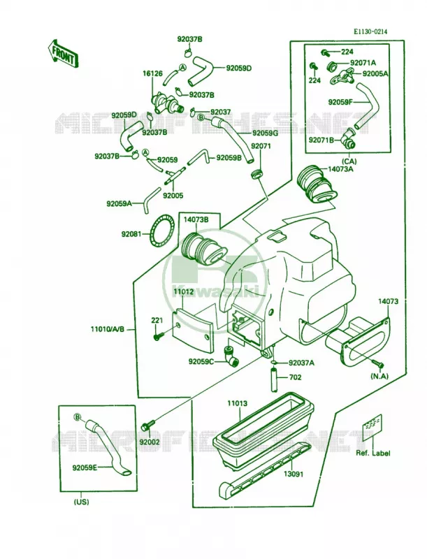 Air Cleaner Kawasaki MOTOS 1000 1986 Concours  ZG1000-A1