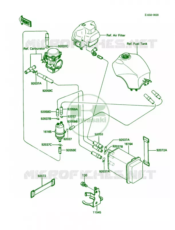 Fuel Evaporative System Kawasaki MOTOS 1000 1986 Concours  ZG1000-A1
