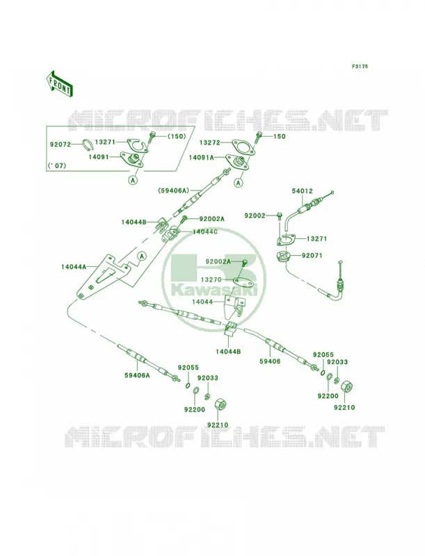 Cables Kawasaki JET SKI 1500 2007 ULTRA 250X  JT1500B7F
