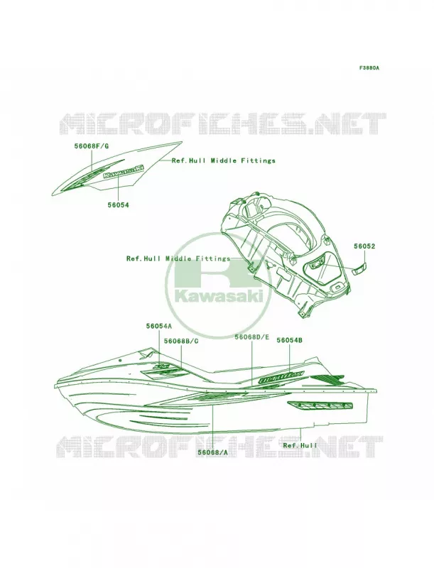 DecalsC8F Kawasaki JET SKI 1500 2007 ULTRA LX  JT1500C7F