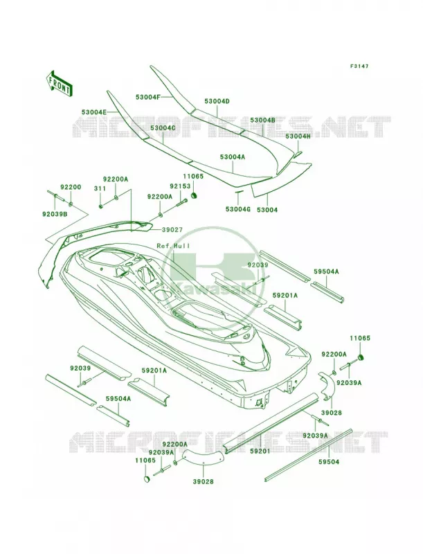 Pads Kawasaki JET SKI 1500 2007 ULTRA LX  JT1500C7F