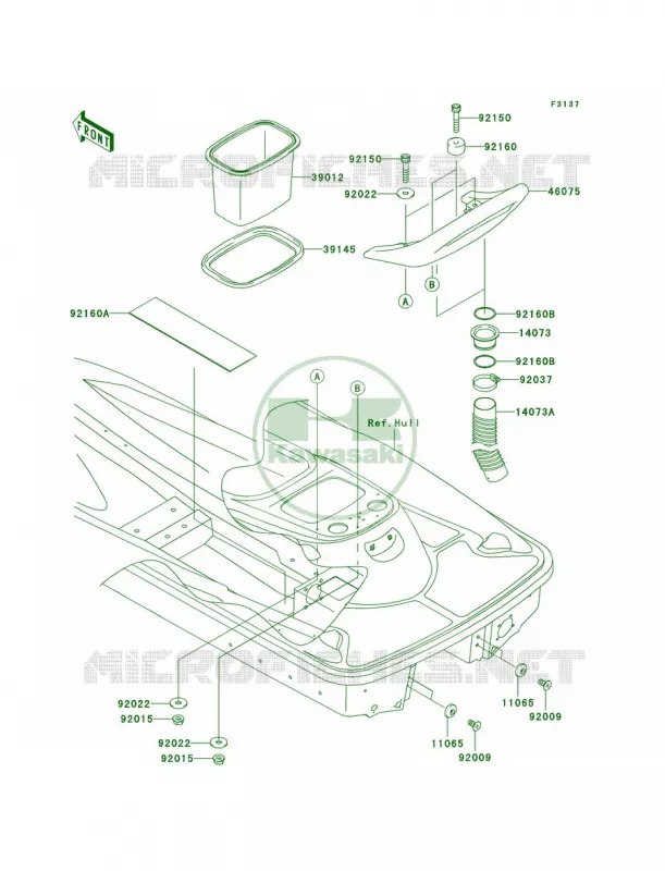 Hull Rear Fittings Kawasaki JET SKI 900 2006 900 STX  JT900E6F