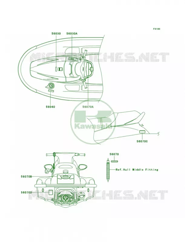 Labels Kawasaki JET SKI 900 2006 900 STX  JT900E6F