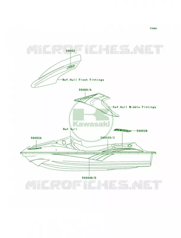 Decals Kawasaki JET SKI 1200 2005 STX-12F  JT1200-D1