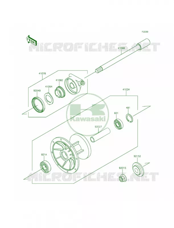Front Hub Kawasaki MOTOS 650 2015 KLR650  KL650EFF