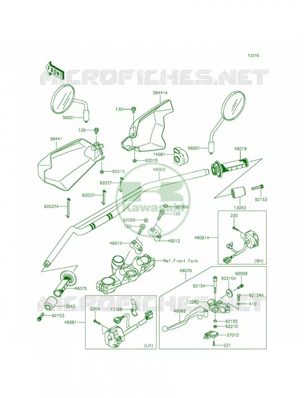 Handlebar Kawasaki MOTOS 650 2015 KLR650  KL650EFF