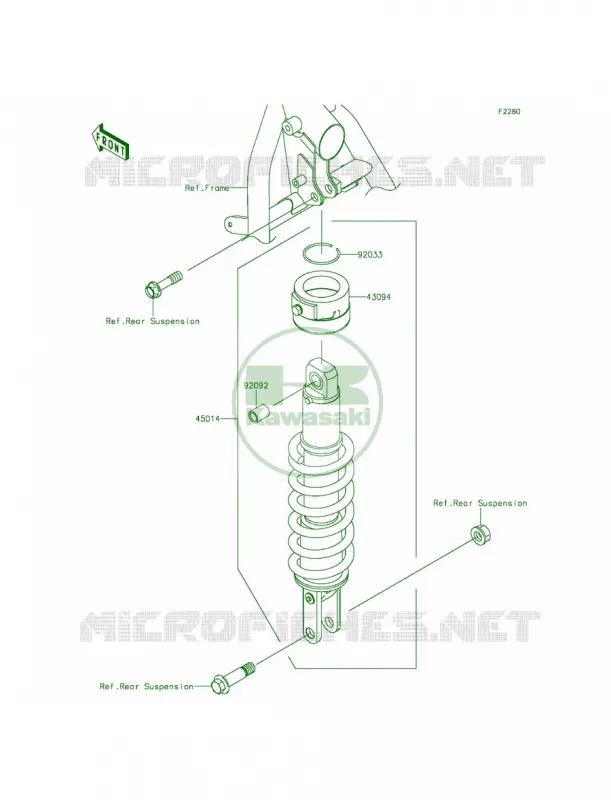 Shock Absorbers Kawasaki MOTOS 650 2015 KLR650  KL650EFF