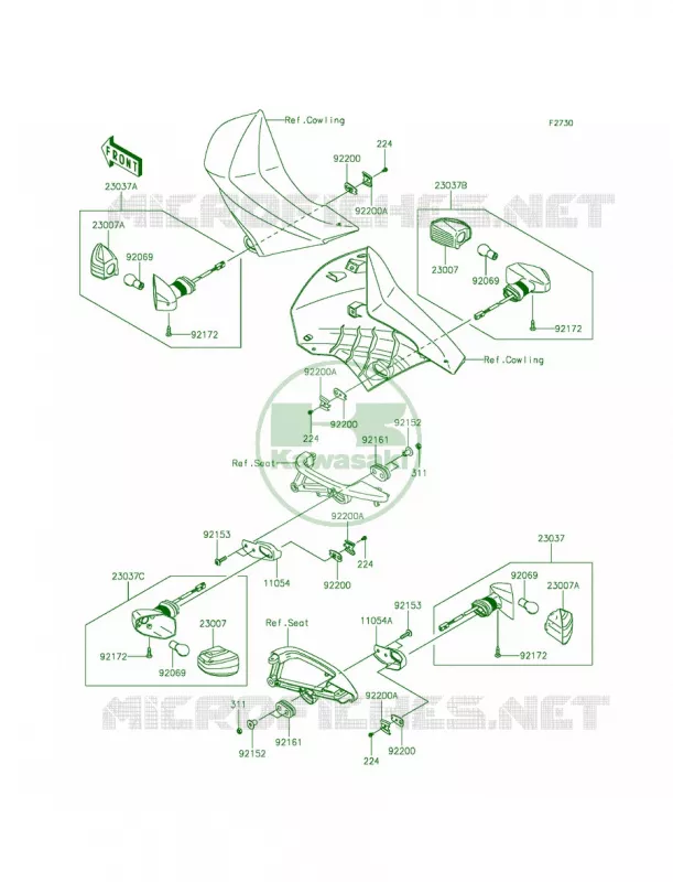 Turn Signals Kawasaki MOTOS 650 2015 KLR650  KL650EFF