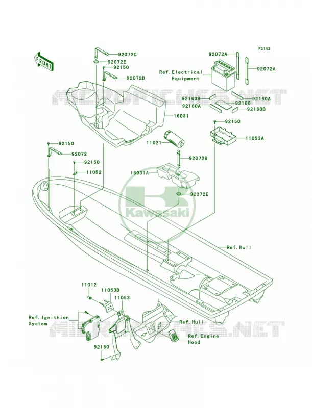 Hull Fittings Kawasaki JET SKI 800 2004 800 SX-R  JS800-A2