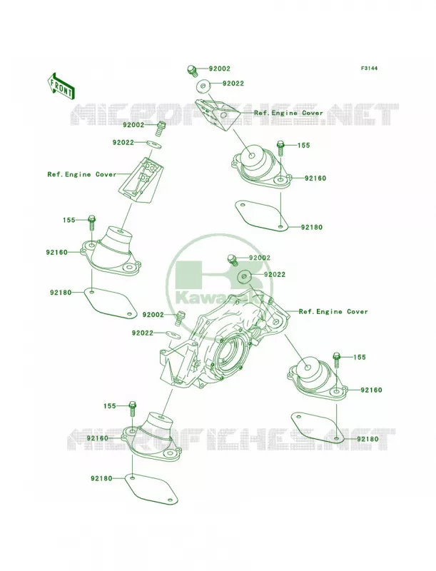 Engine Mount Kawasaki JET SKI 1500 2004 STX-15F  JT1500-A1
