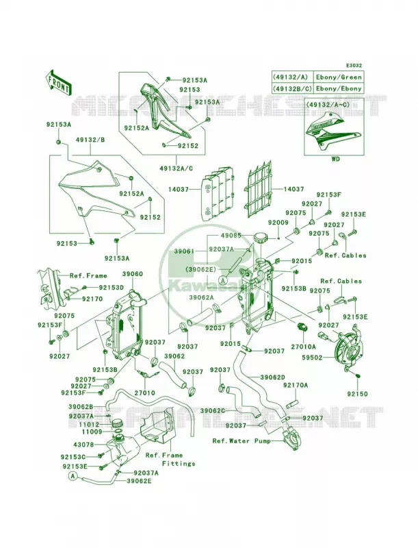 Radiator Kawasaki MOTOS 250 2014 KLX250S  KLX250TEF