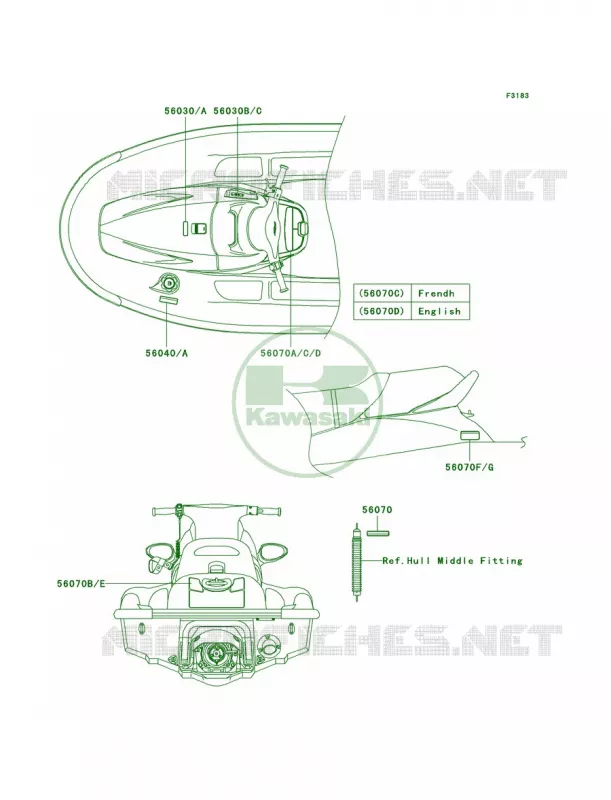 Labels Kawasaki JET SKI 900 2003 900 STX  JT900-D1