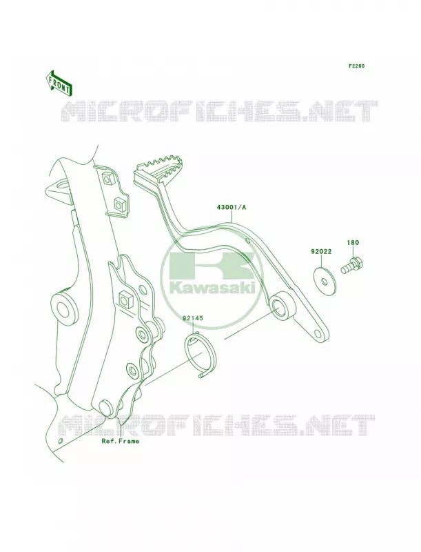 Brake Pedal Kawasaki MOTOS 650 2014 KLR650  KL650EEF