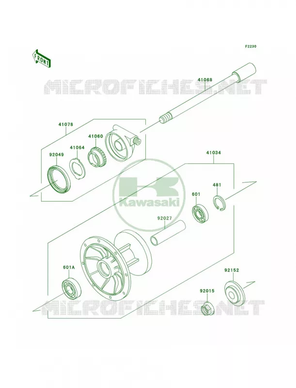 Front Hub Kawasaki MOTOS 650 2014 KLR650  KL650EEF