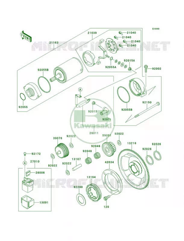Starter Motor Kawasaki MOTOS 650 2014 KLR650  KL650EEF