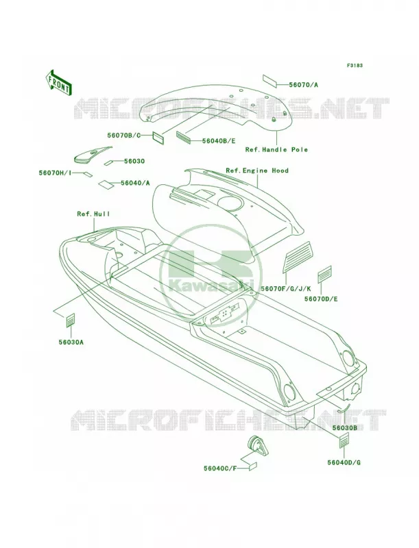Labels Kawasaki JET SKI 750 2001 SXI PRO  JS750-C4