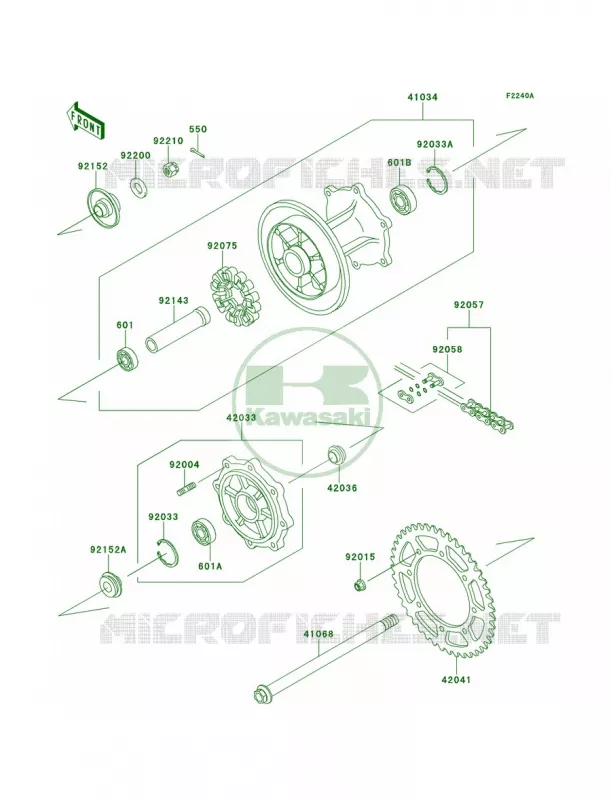 Rear HubECF-EES Kawasaki MOTOS 650 2014 KLR650 New Edition  KL650EES