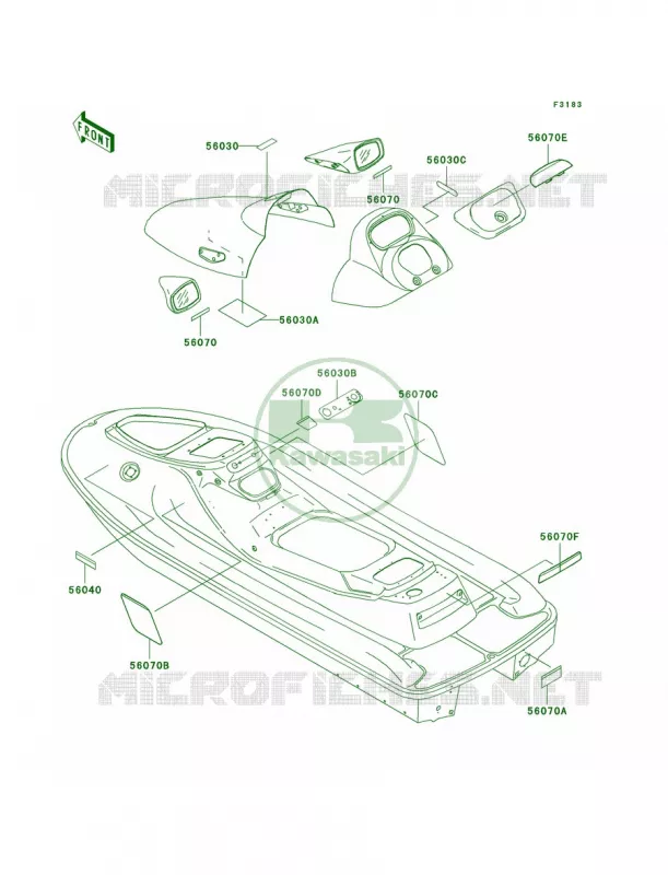 Labels Kawasaki JET SKI 900 2001 900 STS  JT900-B3