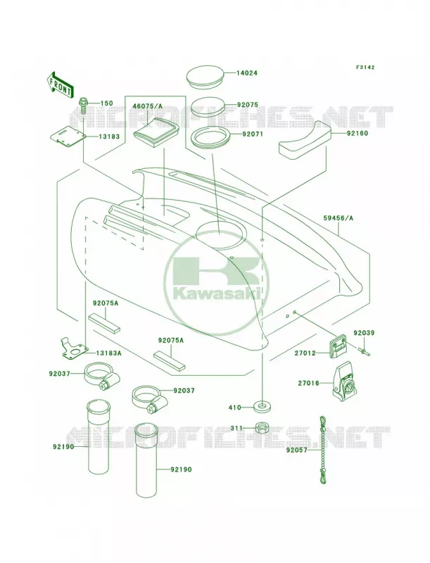 Engine Hood Kawasaki JET SKI 750 2000 SXI PRO  JS750-C3