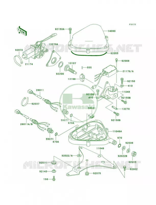 Control Kawasaki JET SKI 1100 1998 1100 ZXI  JH1100-A3
