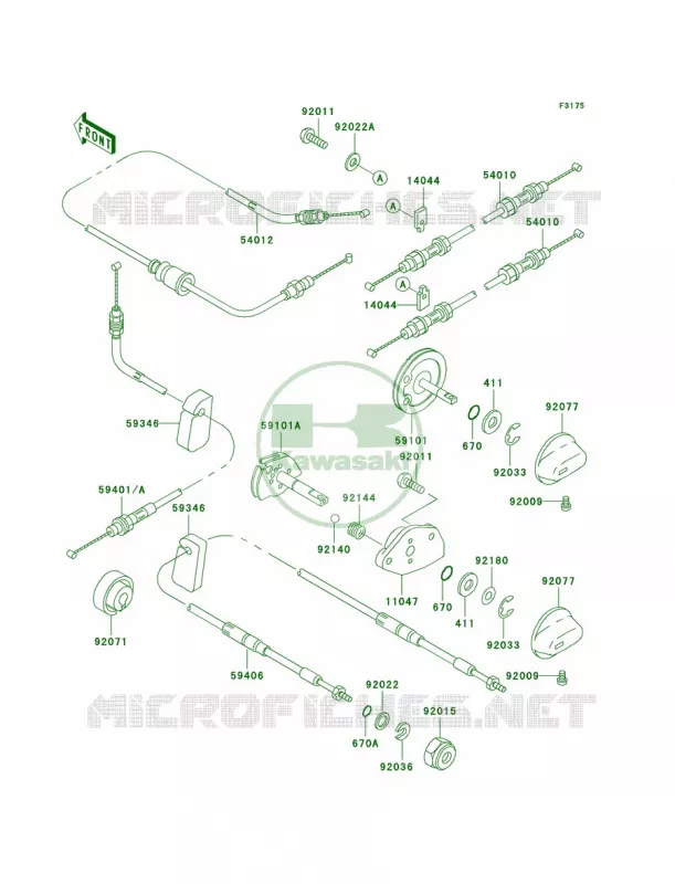 Cables Kawasaki JET SKI 750 1998 SXI PRO  JS750-C1