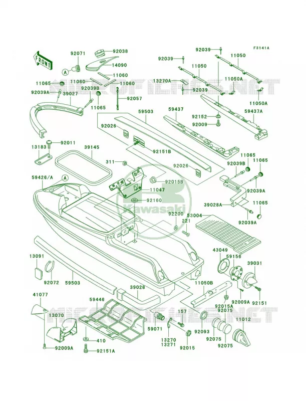 HullJS750-C2-C5 Kawasaki JET SKI 750 1998 SXI PRO  JS750-C1
