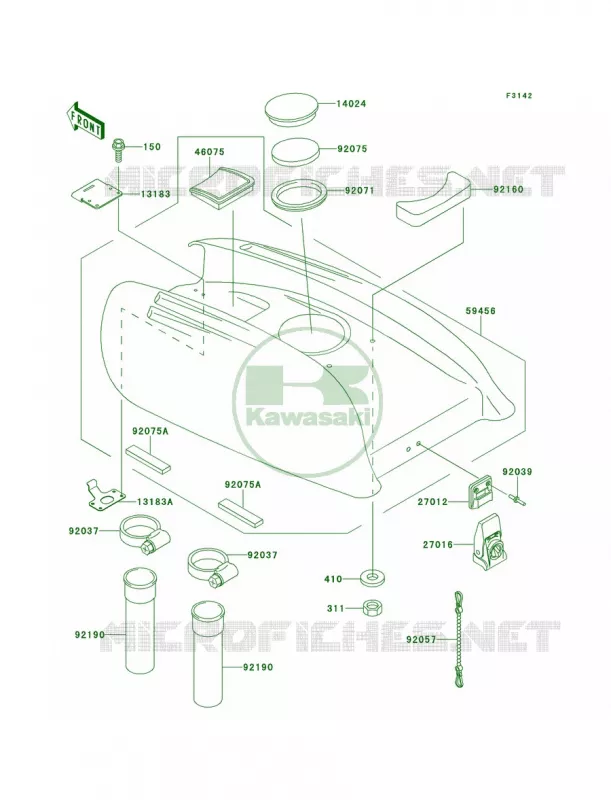 Engine Hood Kawasaki JET SKI 750 1997 750 SXI  JS750-B3