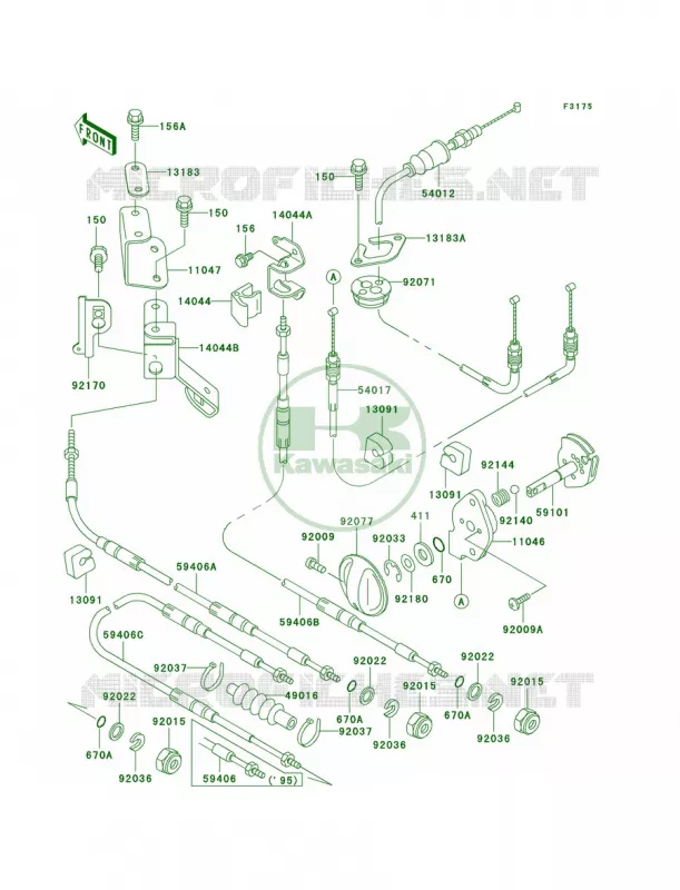 Cables Kawasaki JET SKI 750 1997 STS  JT750-B3