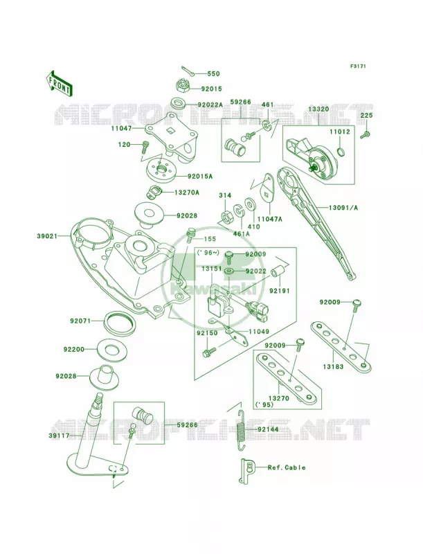 Handle Pole Kawasaki JET SKI 750 1997 STS  JT750-B3