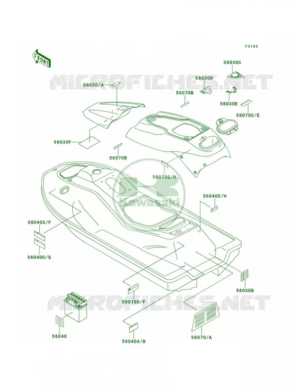 Labels Kawasaki JET SKI 900 1996 900 ZXI  JH900-A2