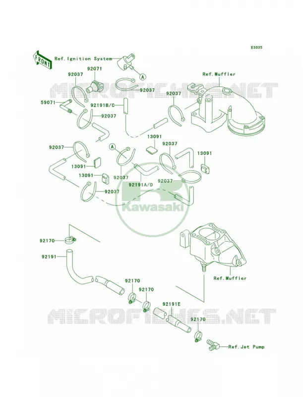 Cooling Kawasaki JET SKI 750 1996 STS  JT750-B2