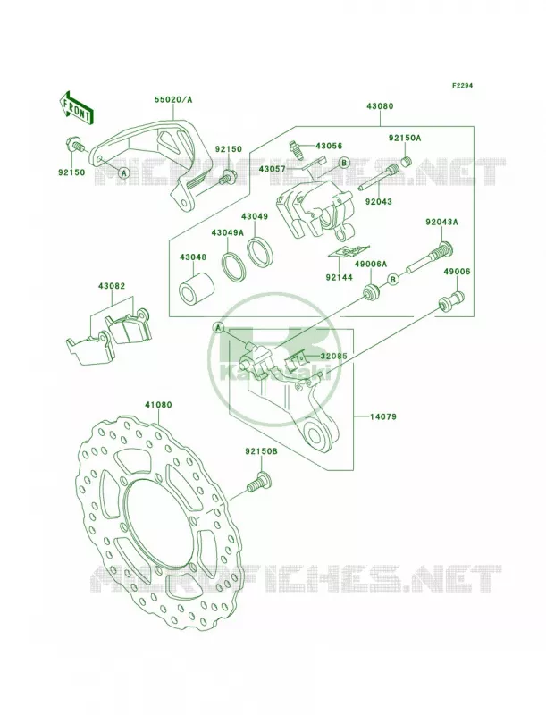 Rear Brake Kawasaki MOTOS 250 2013 KLX250S  KLX250TDF