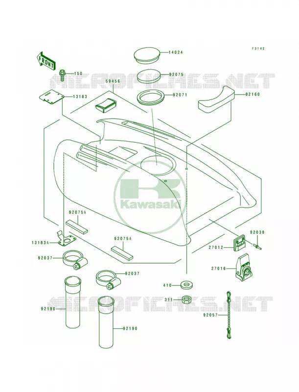 Engine Hood Kawasaki JET SKI 750 1995 750 SX  JS750-A4
