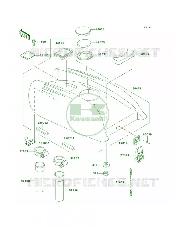 Engine Hood Kawasaki JET SKI 750 1995 750 SXI  JS750-B1