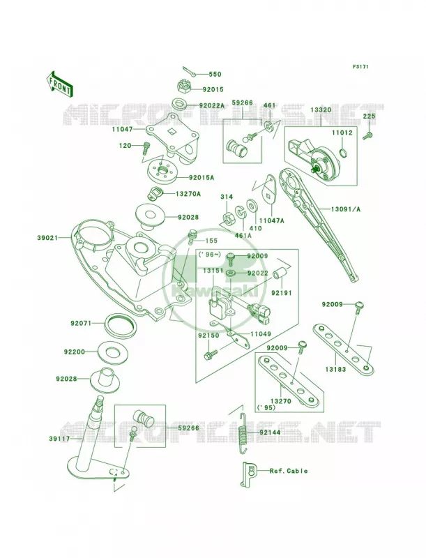 Handle Pole Kawasaki JET SKI 750 1995 STS  JT750-B1