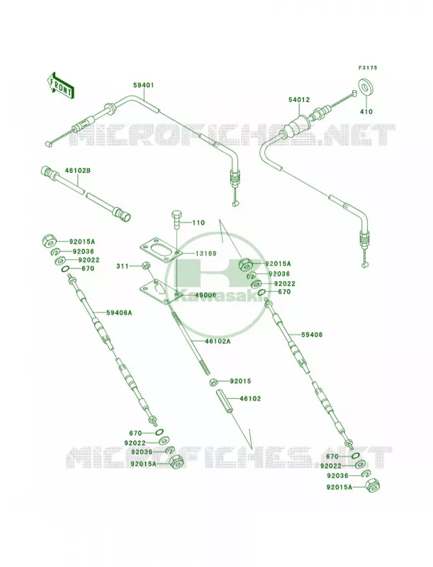 Cables Kawasaki JET SKI 650 1994 X2  JF650-A9