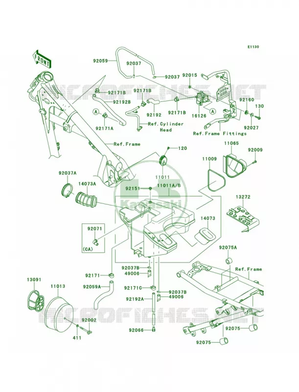 Air Cleaner Kawasaki MOTOS 650 2013 KLR650  KL650EDF